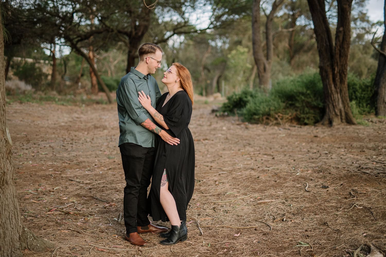 Couple in Portrait session at Tower Hill in Warrnambool